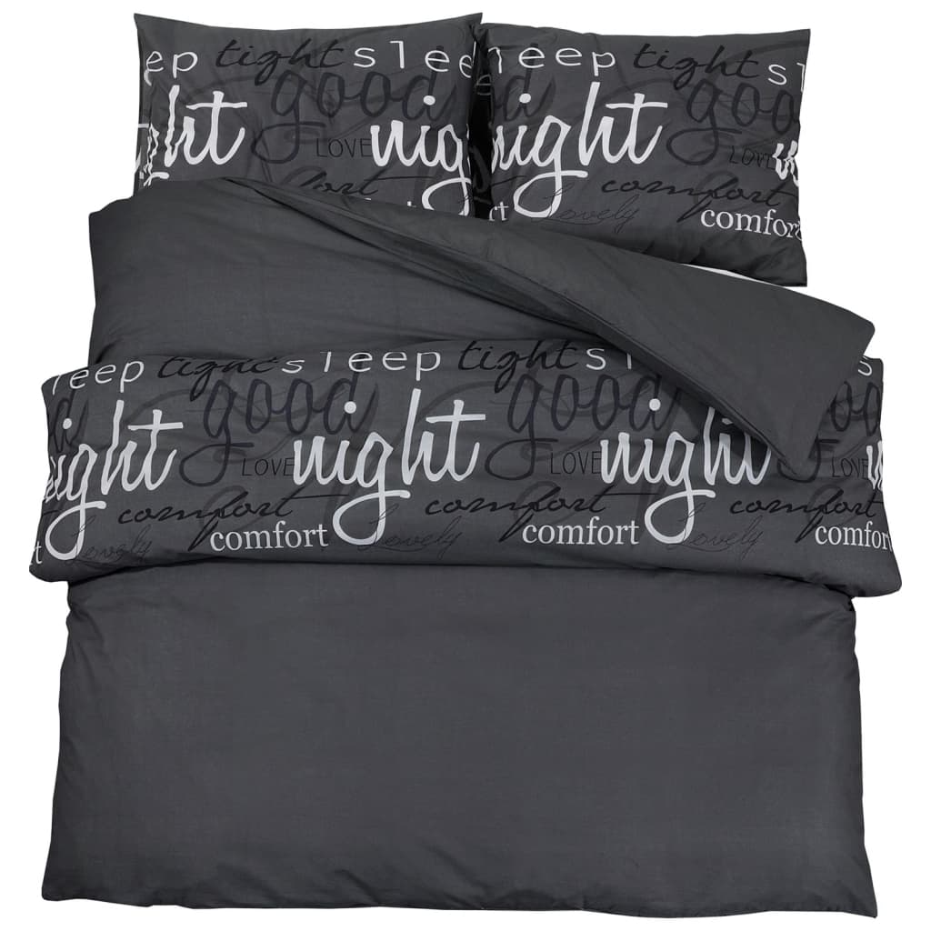 Parure de lit noire 200x220 cm en coton