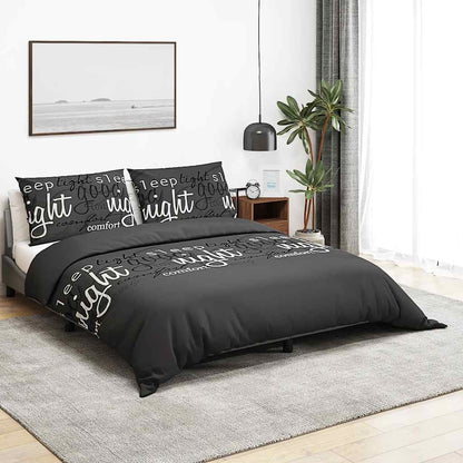 Bettwäsche-Set Schwarz und Weiß 140x200 cm Baumwolle