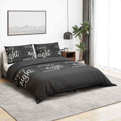 Bettwäsche-Set Schwarz und Weiß 225x220 cm Baumwolle