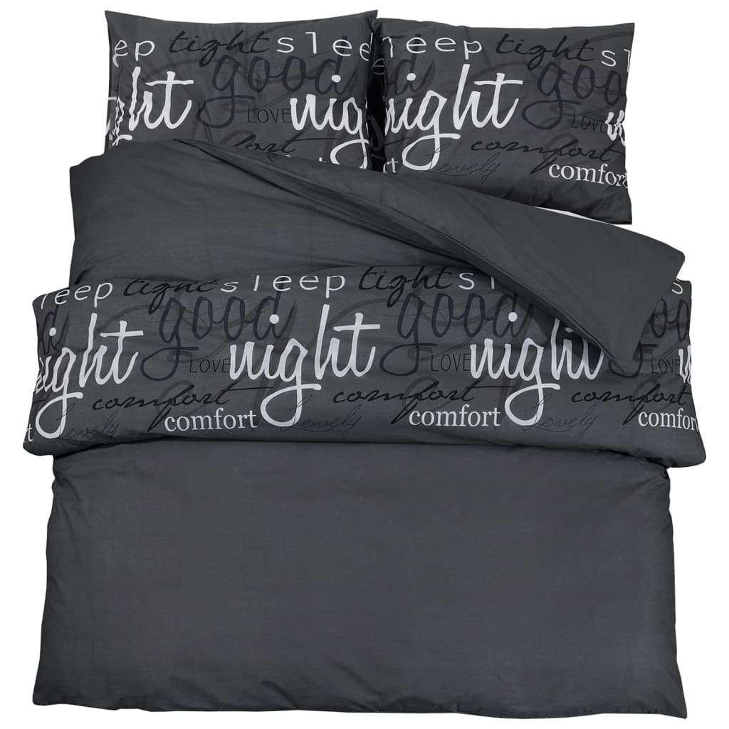 Parure de lit noire 260x220 cm coton
