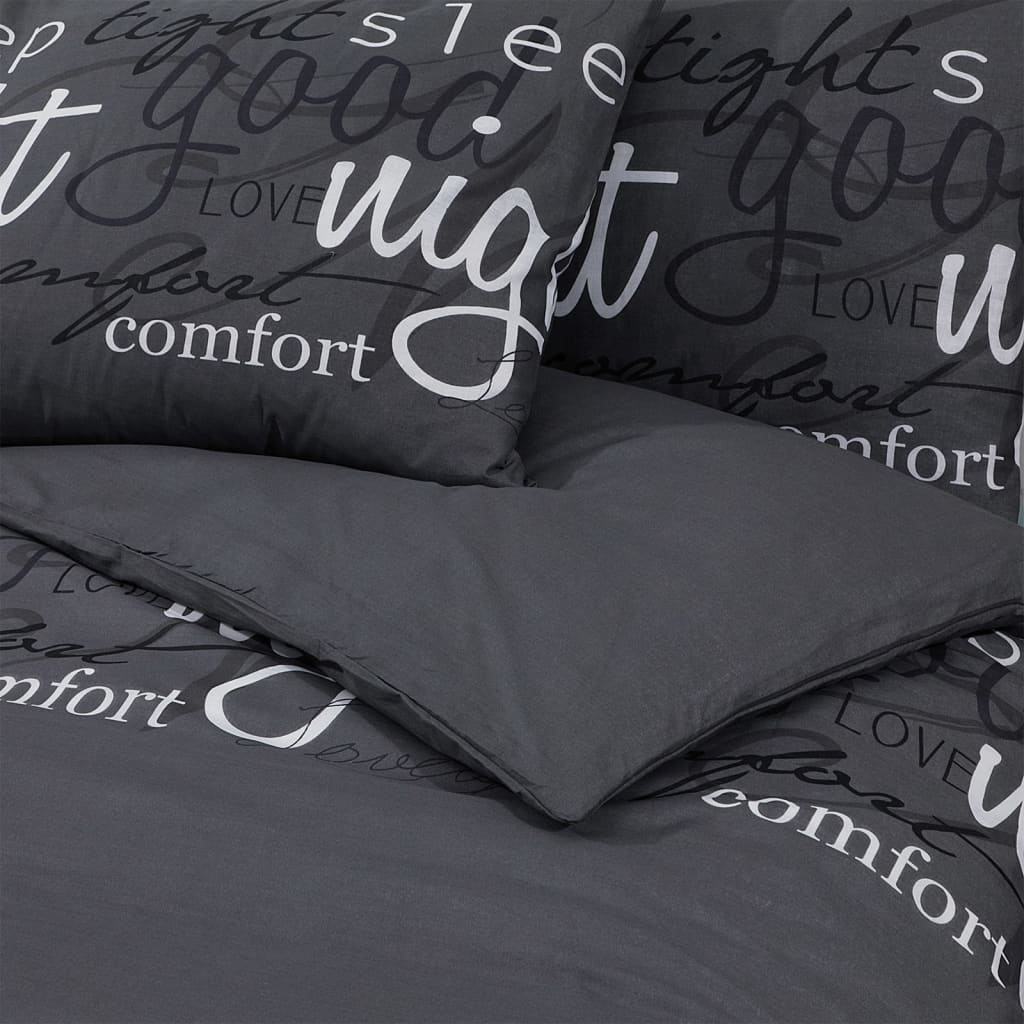 Parure de lit noire 260x220 cm coton