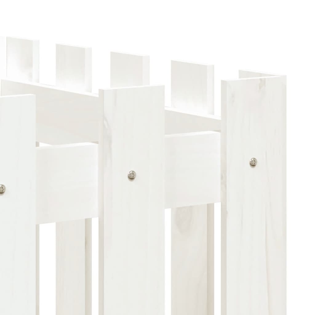 Palissade de lit surélevé design blanc 200x50x50 cm bois de pin massif