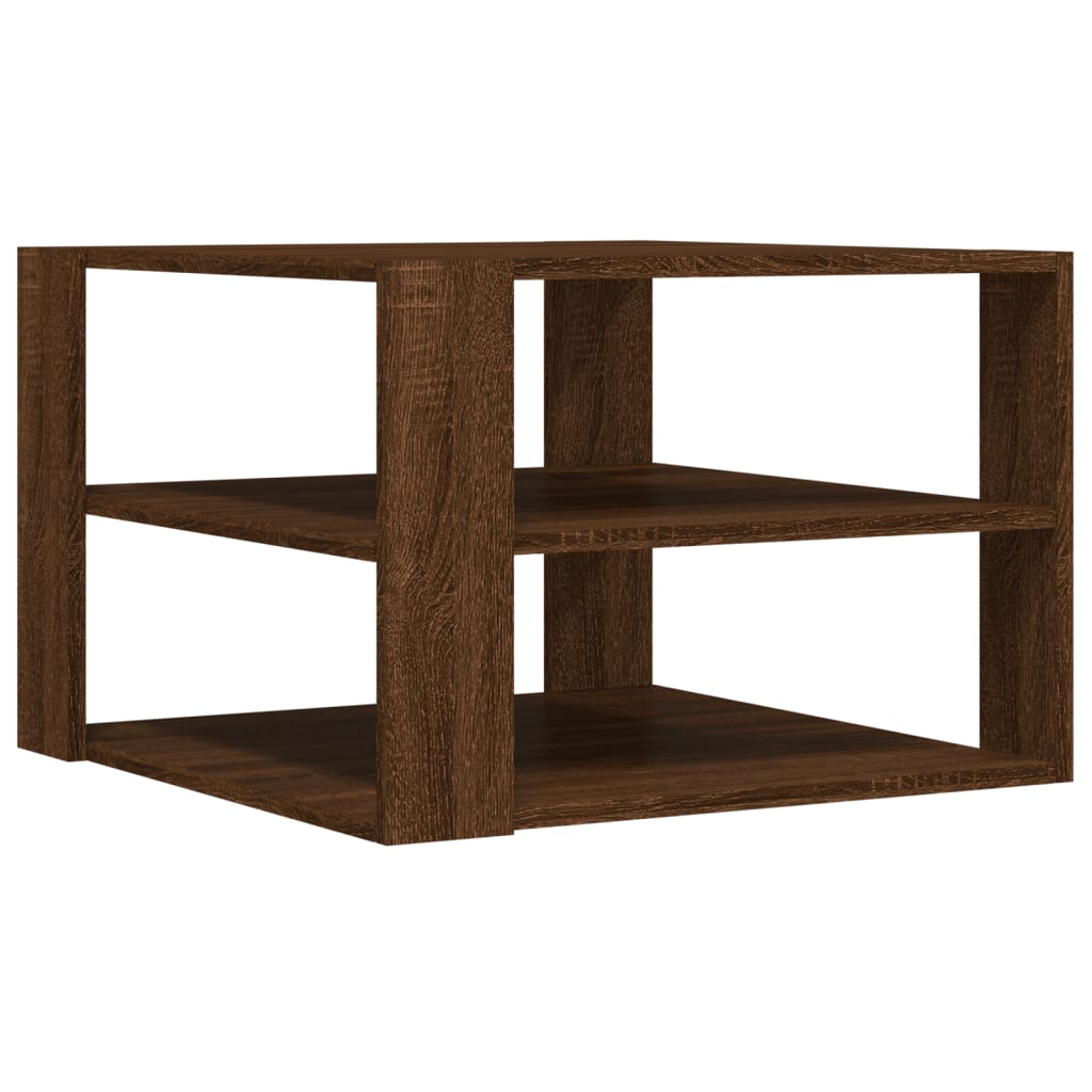 Table basse aspect chêne brun 59,5x59,5x40 cm en bois