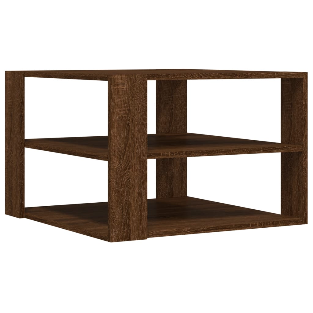 Table basse aspect chêne brun 59,5x59,5x40 cm en bois