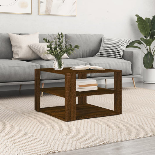 Table basse aspect chêne brun 59,5x59,5x40 cm en bois