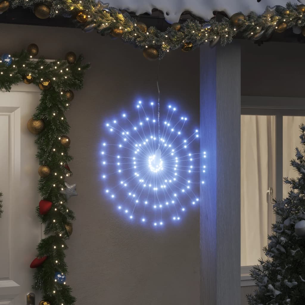 Feux d'artifice de lumières de Noël 4 pièces 140 LED blanc froid 17cm