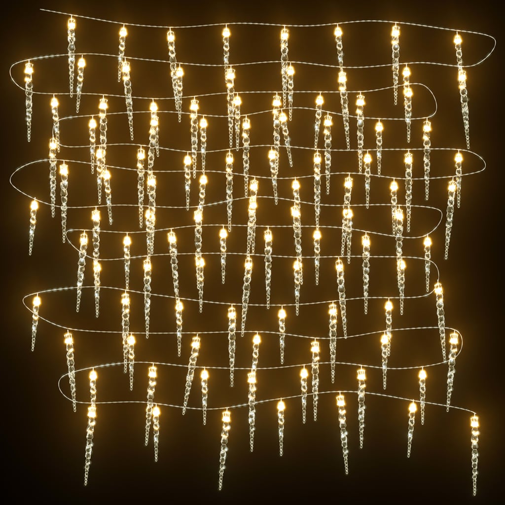 Weihnachts-Eiszapfen-Licht 100 LEDs Warmweiß 10 m Acryl PVC