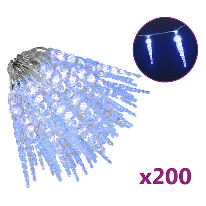 Eiszapfen-Lichterkette 200 LEDs Blau 20 m Acryl PVC