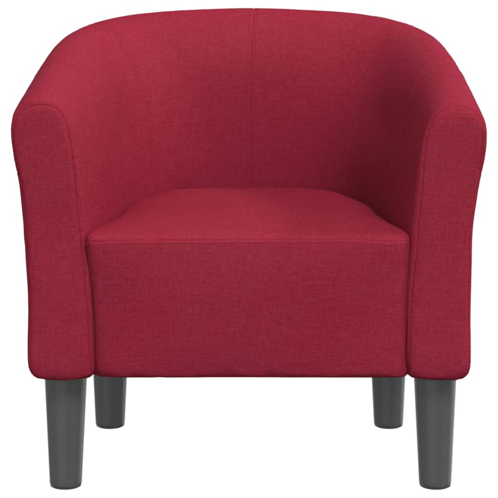 Fauteuil club tissu rouge vin