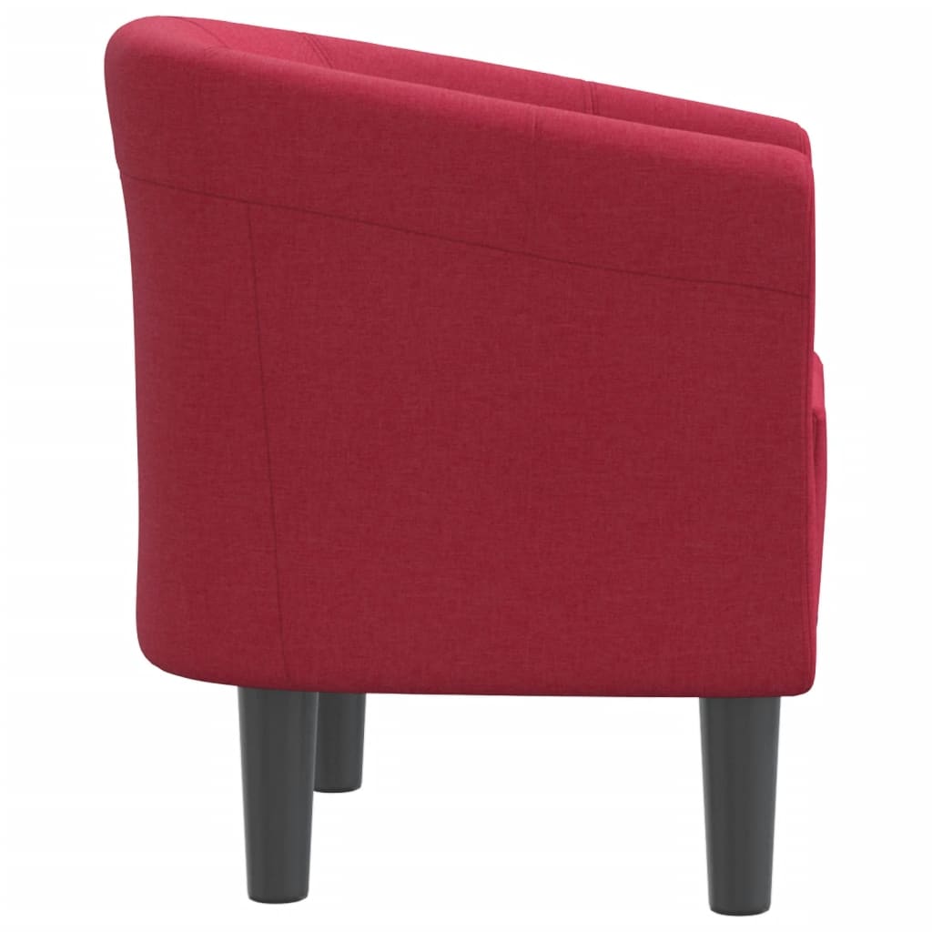 Fauteuil club tissu rouge vin