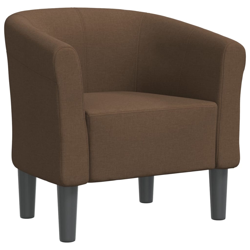 Fauteuil club tissu marron