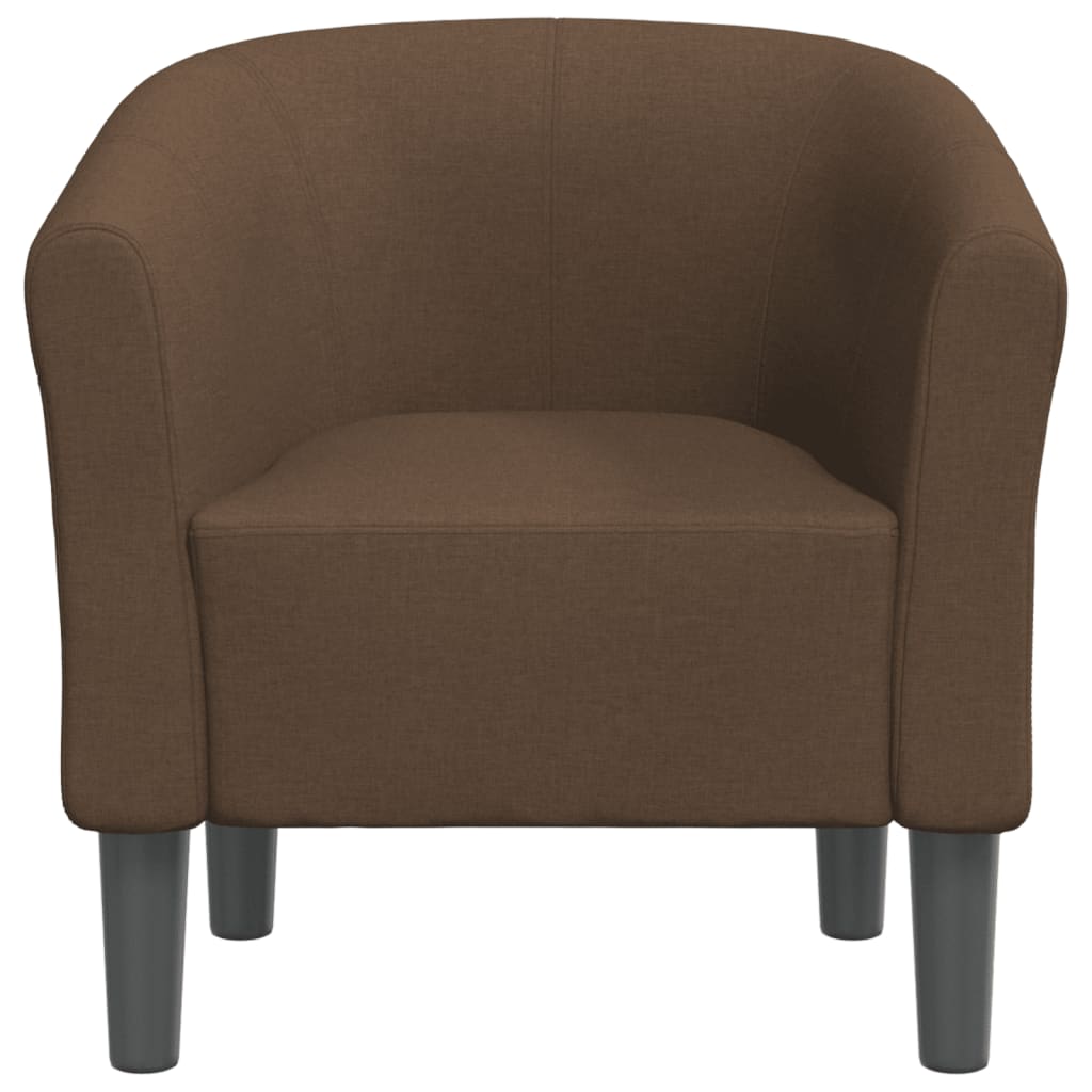 Fauteuil club tissu marron