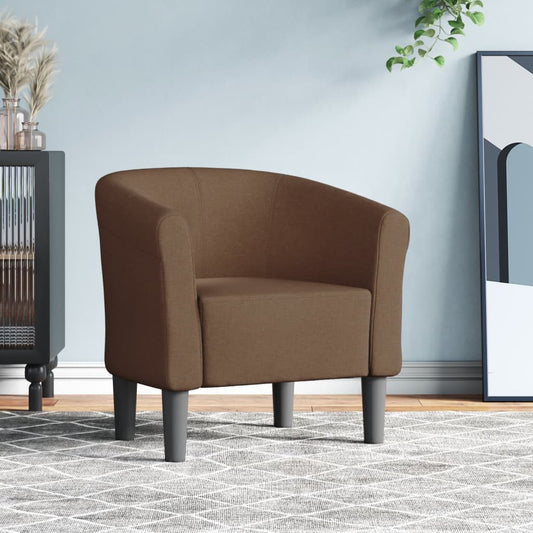 Fauteuil club tissu marron