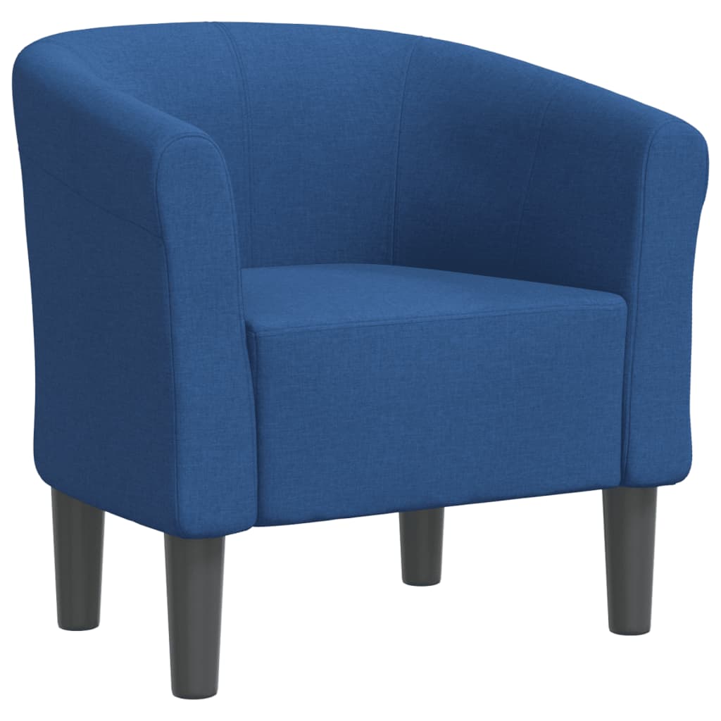 Fauteuil club tissu bleu