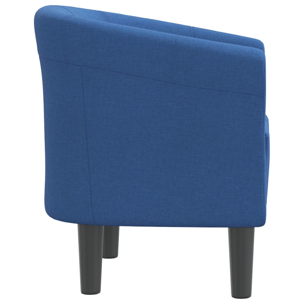 Fauteuil club tissu bleu
