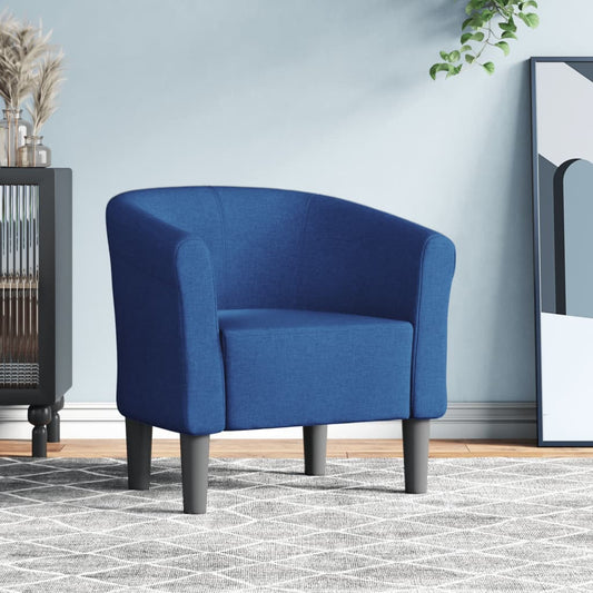 Fauteuil club tissu bleu