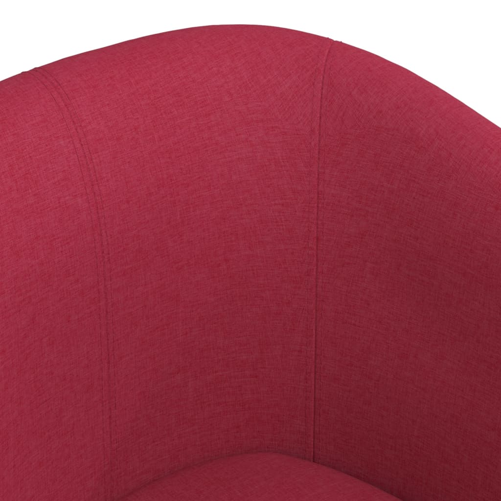Fauteuil club avec repose-pieds tissu rouge vin
