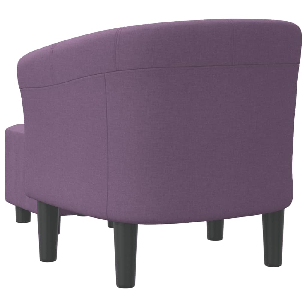 Fauteuil club avec repose-pieds tissu violet