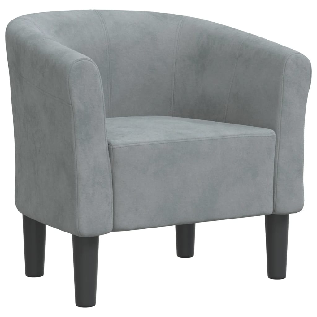 Fauteuil club velours gris foncé