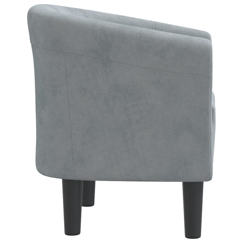 Fauteuil club velours gris foncé