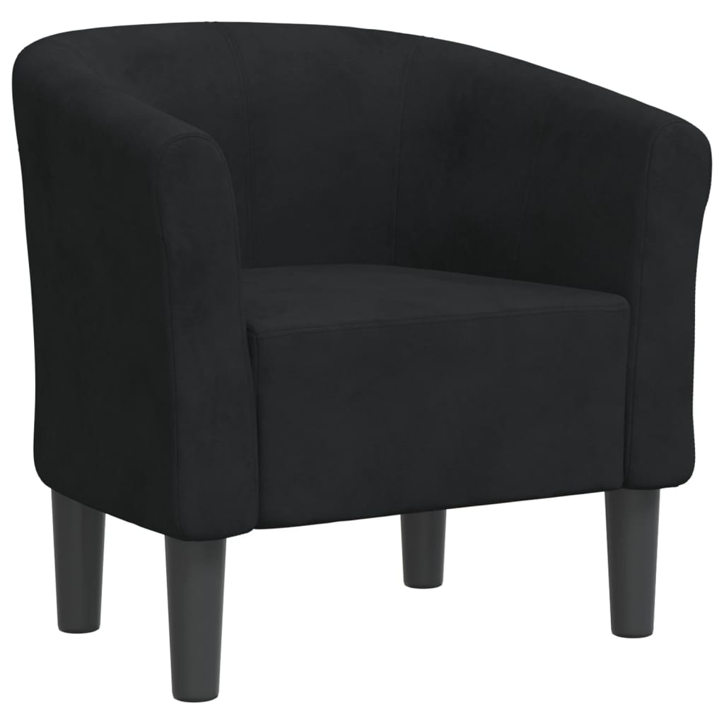 Fauteuil club en velours noir