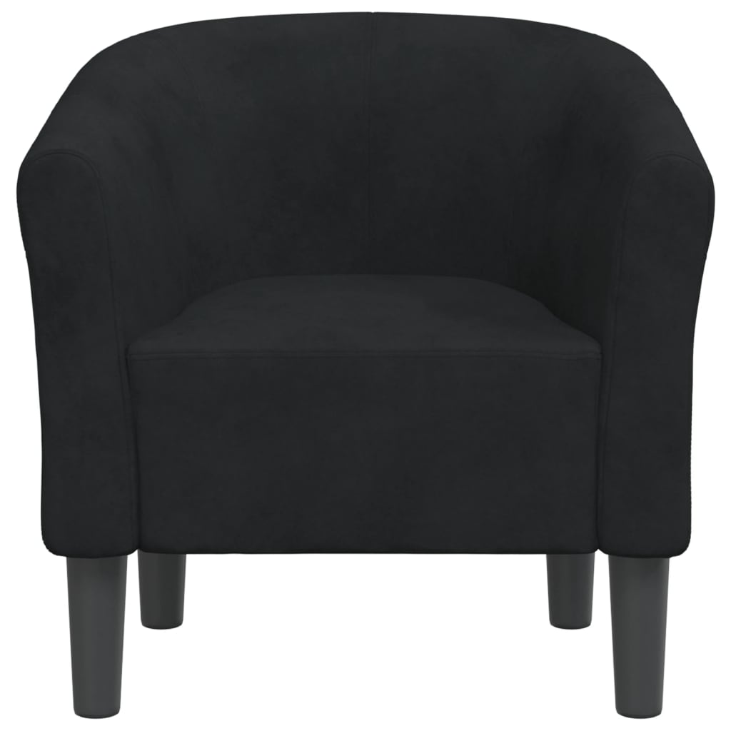 Fauteuil club en velours noir