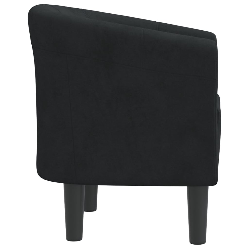 Fauteuil club en velours noir