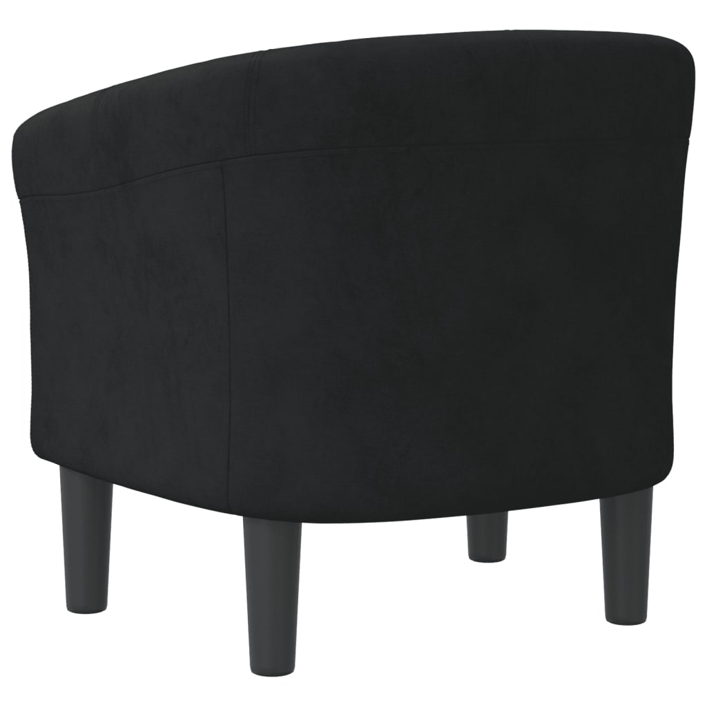 Fauteuil club en velours noir