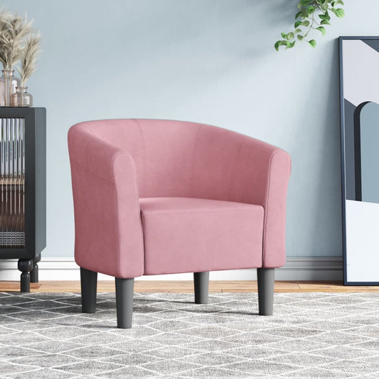 Fauteuil club en velours rose