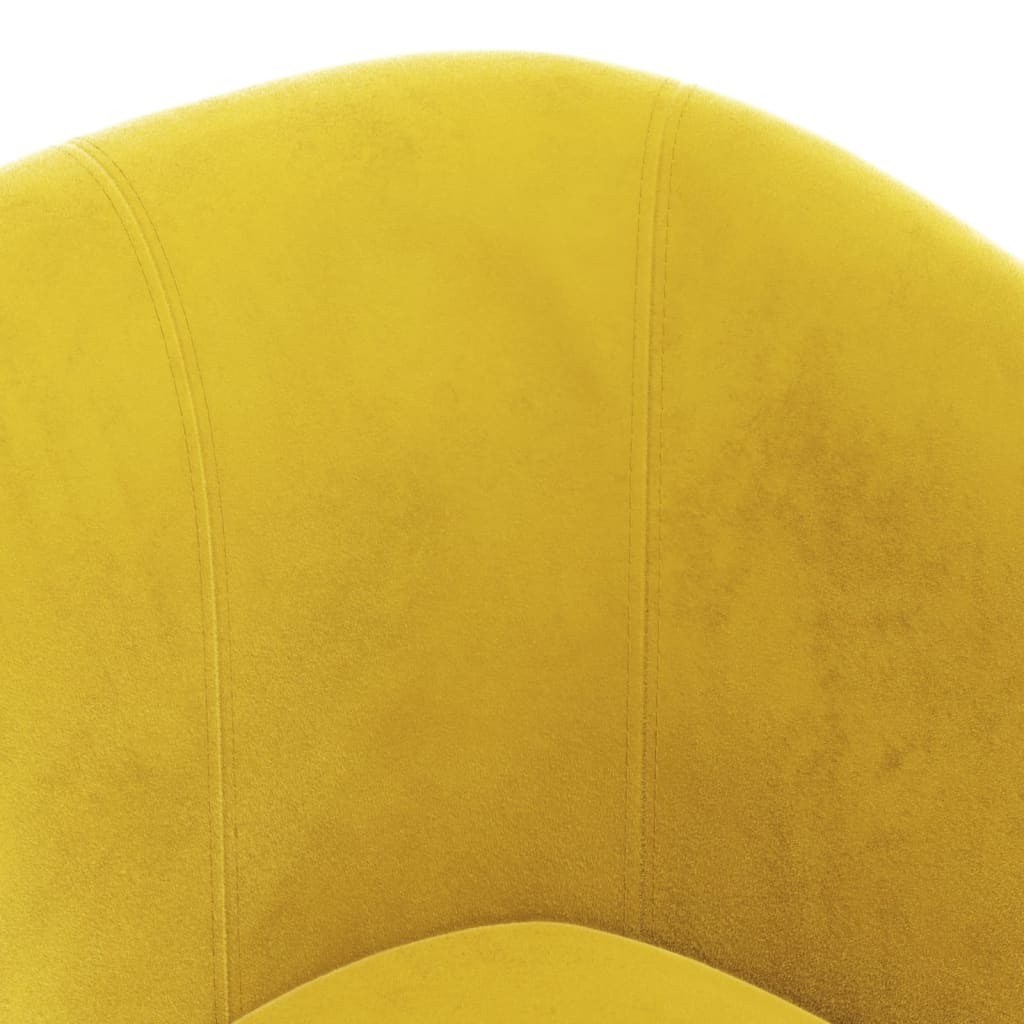 Fauteuil club en velours jaune