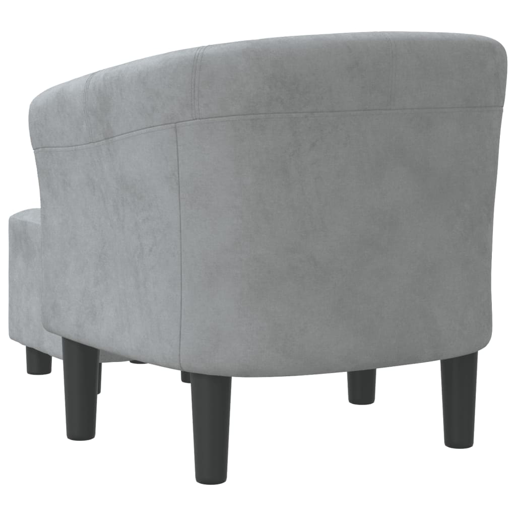 Fauteuil club avec repose-pieds velours gris foncé