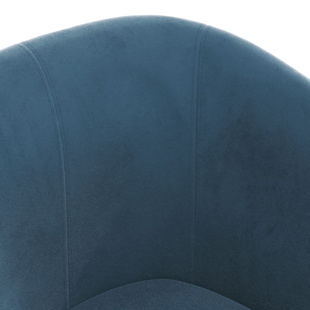 Fauteuil club avec repose-pieds velours bleu foncé