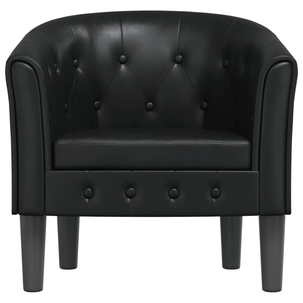 Fauteuil club simili cuir noir