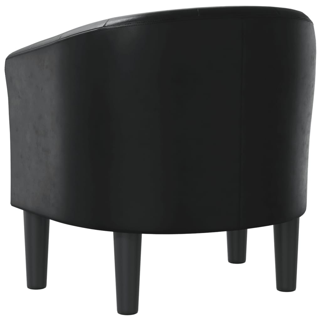 Fauteuil club simili cuir noir