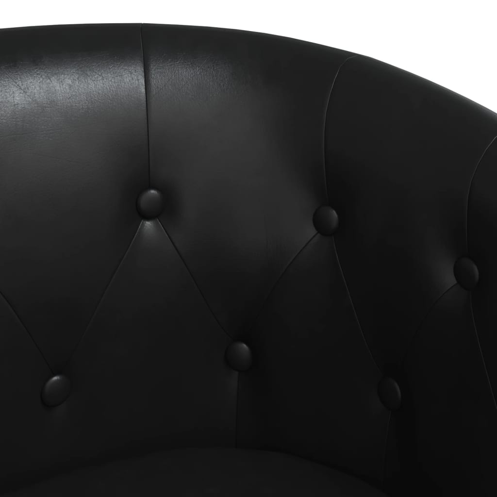 Fauteuil club simili cuir noir