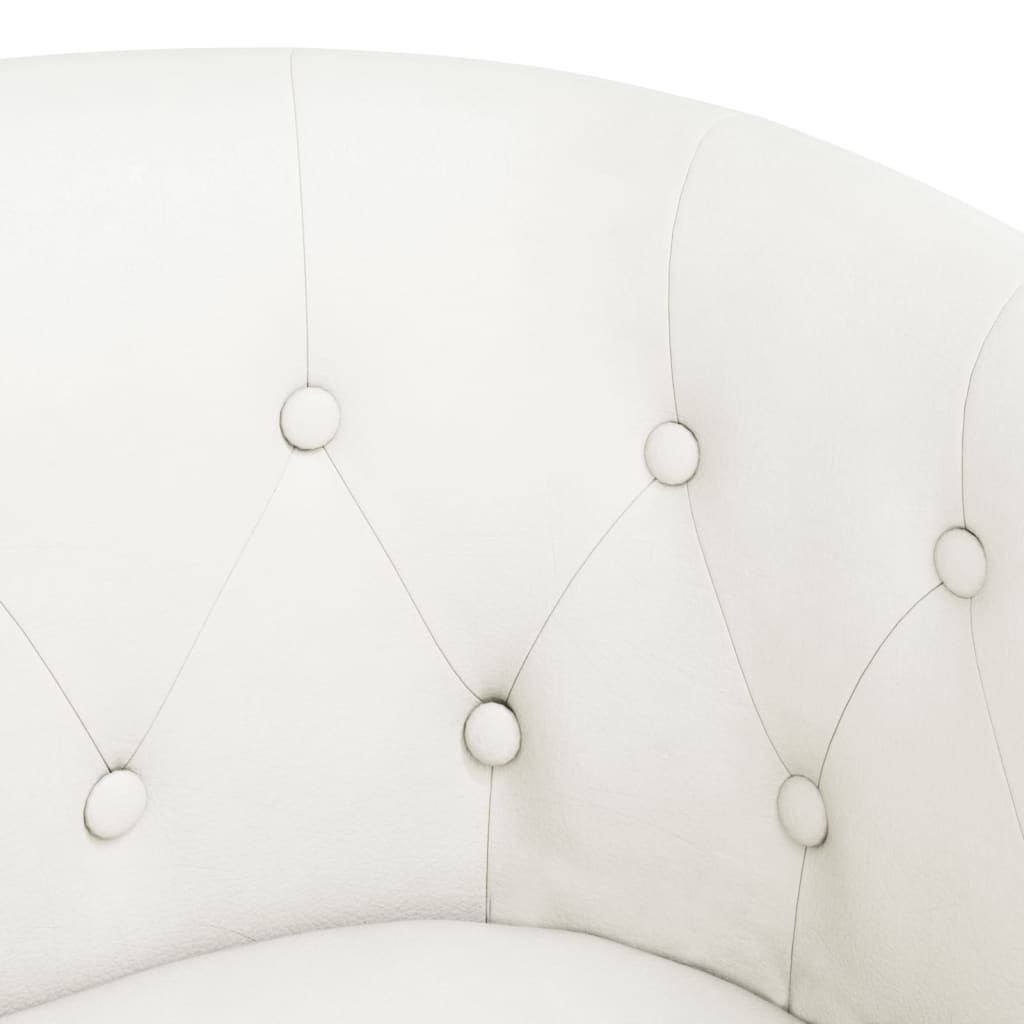 Fauteuil club simili cuir blanc