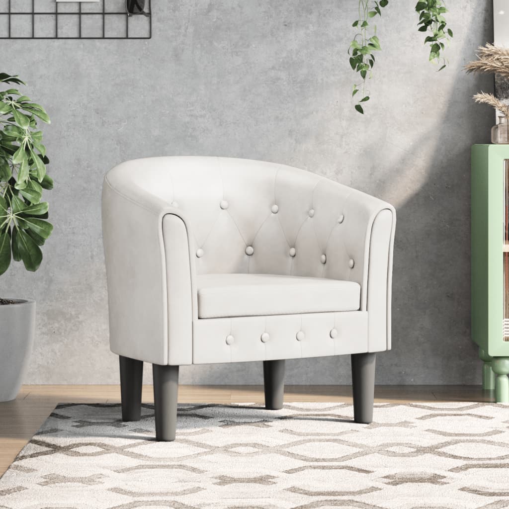 Fauteuil club simili cuir blanc