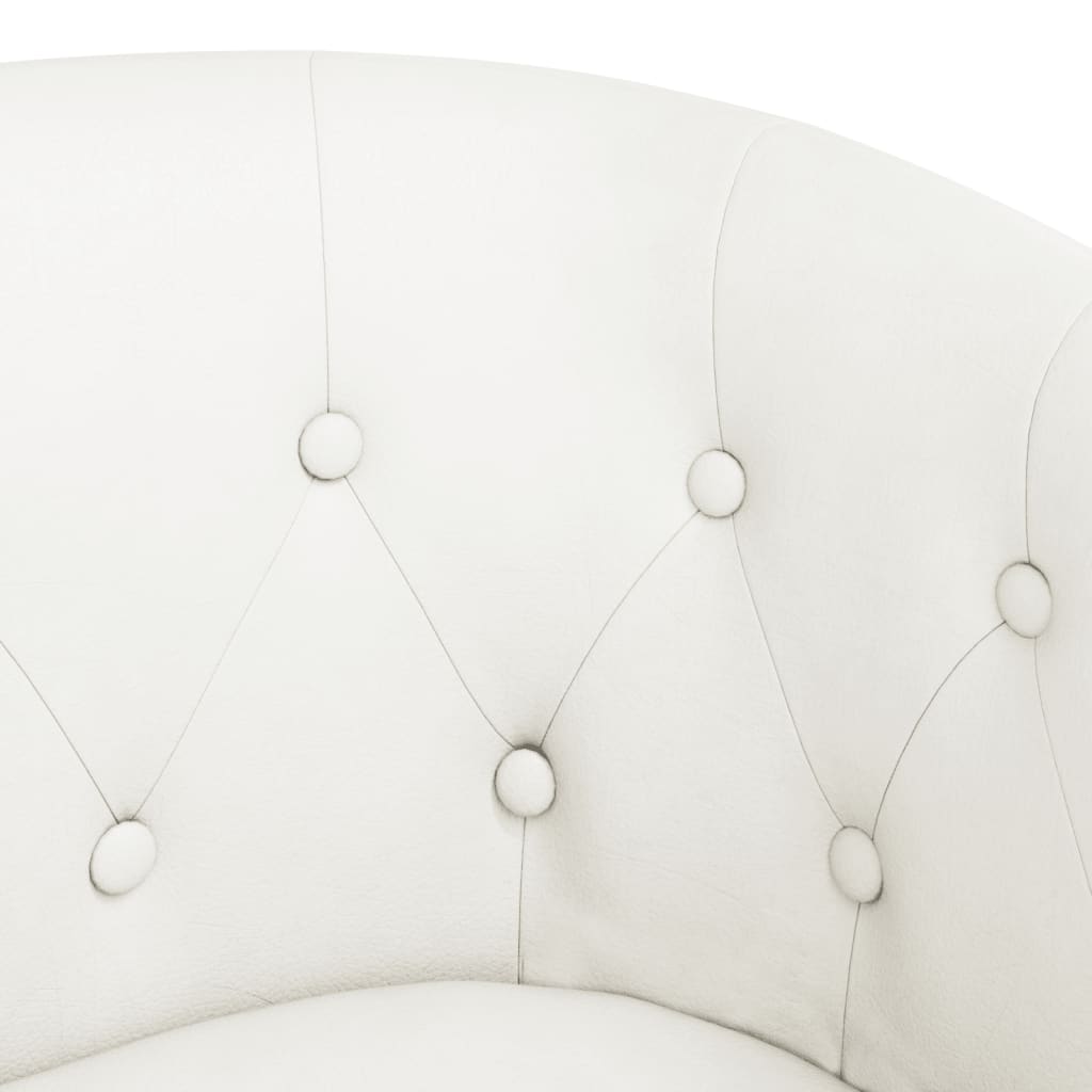 Fauteuil club avec repose-pieds simili cuir blanc