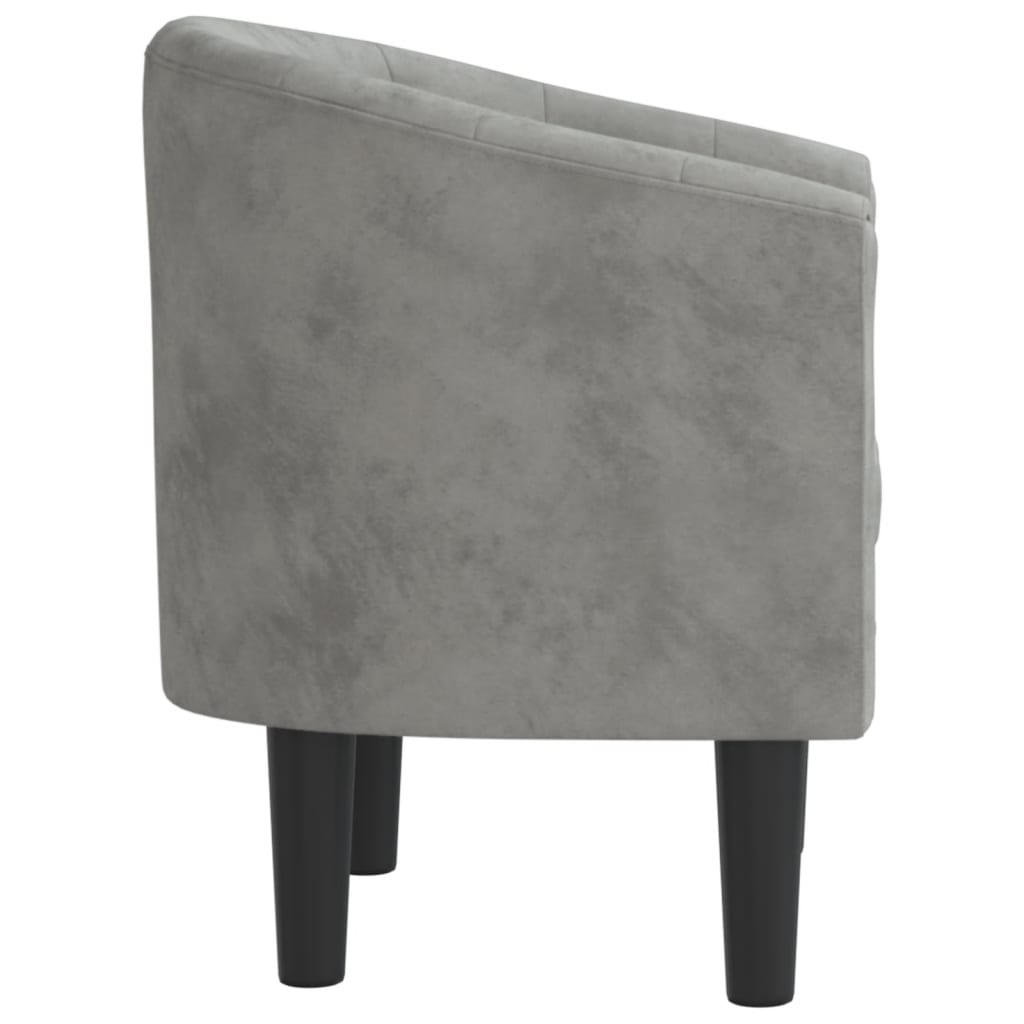 Fauteuil club velours gris clair