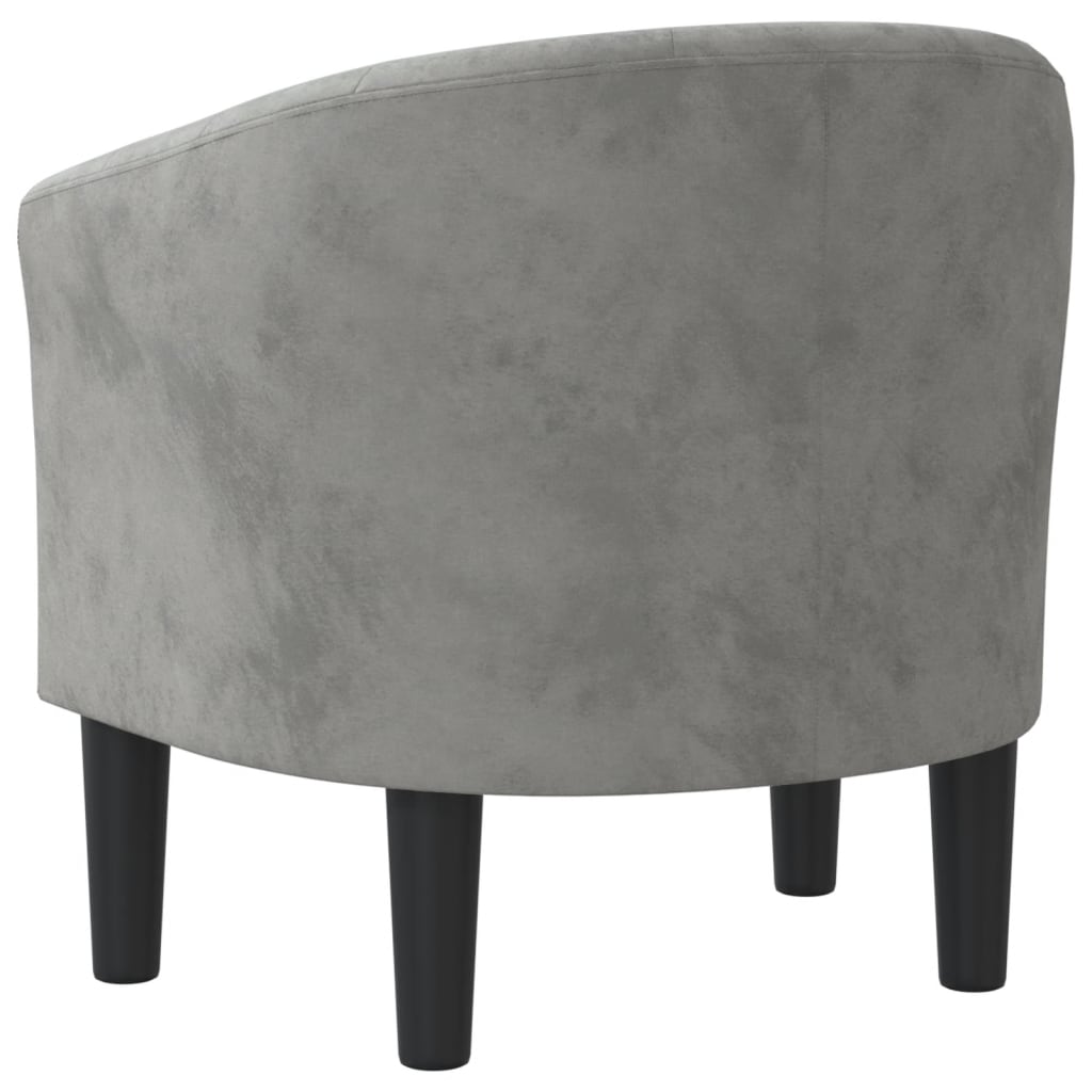 Fauteuil club velours gris clair