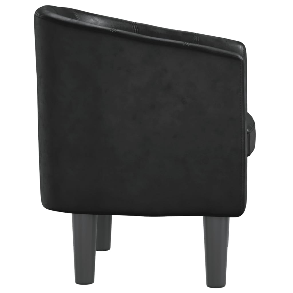 Fauteuil club simili cuir noir