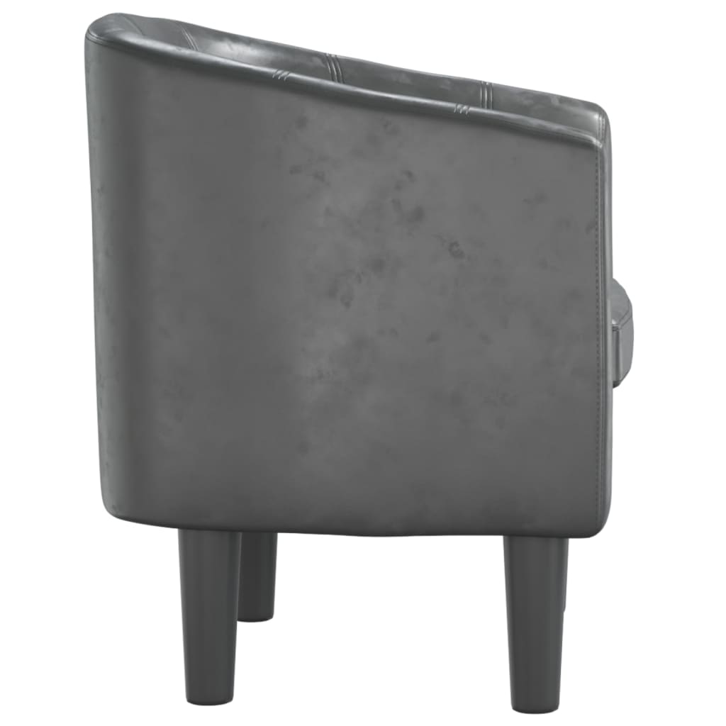 Fauteuil club simili cuir gris