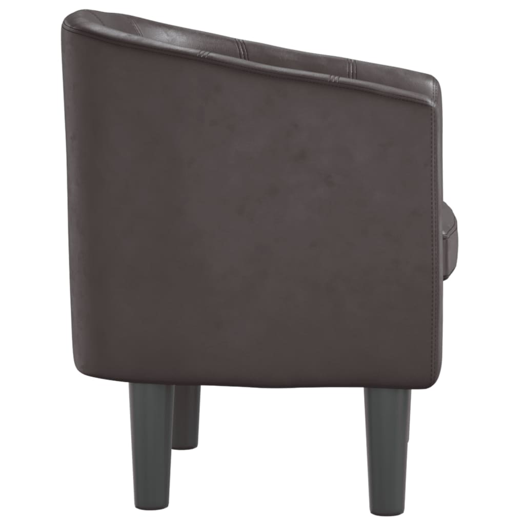 Fauteuil club simili cuir marron