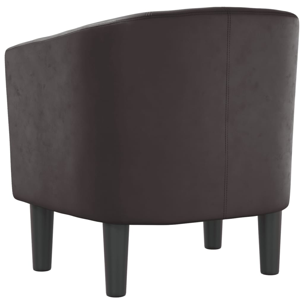 Fauteuil club simili cuir marron