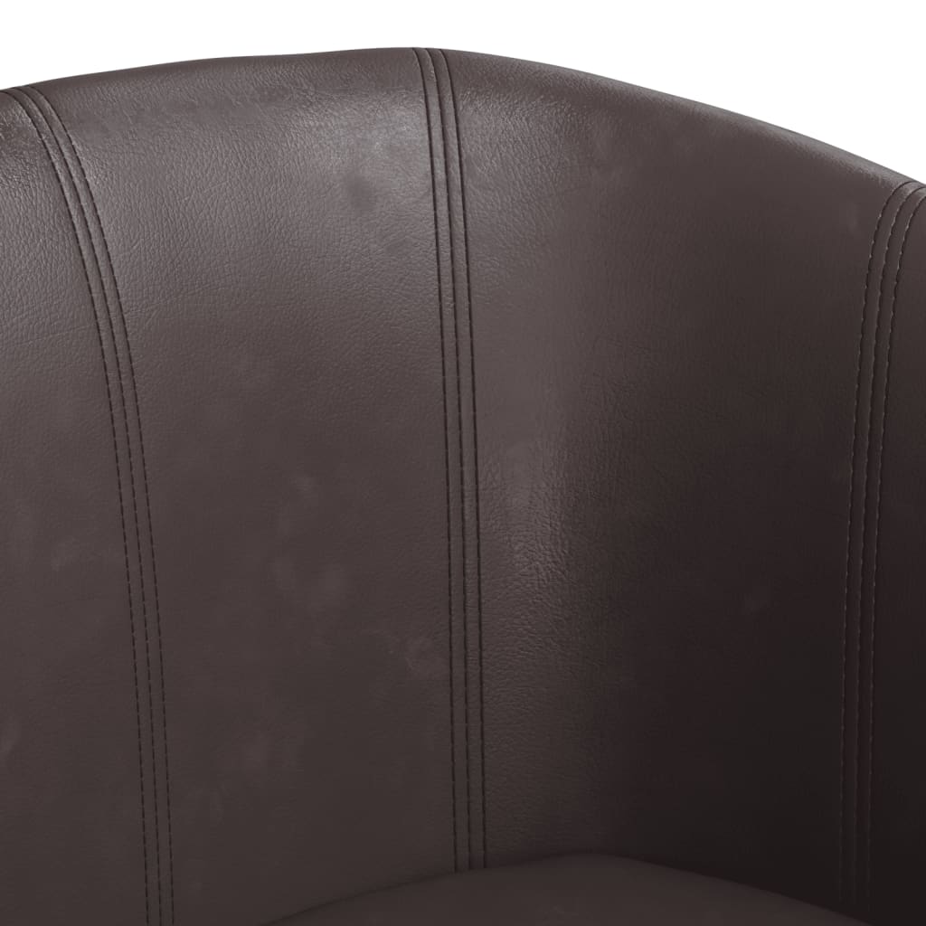 Fauteuil club simili cuir marron