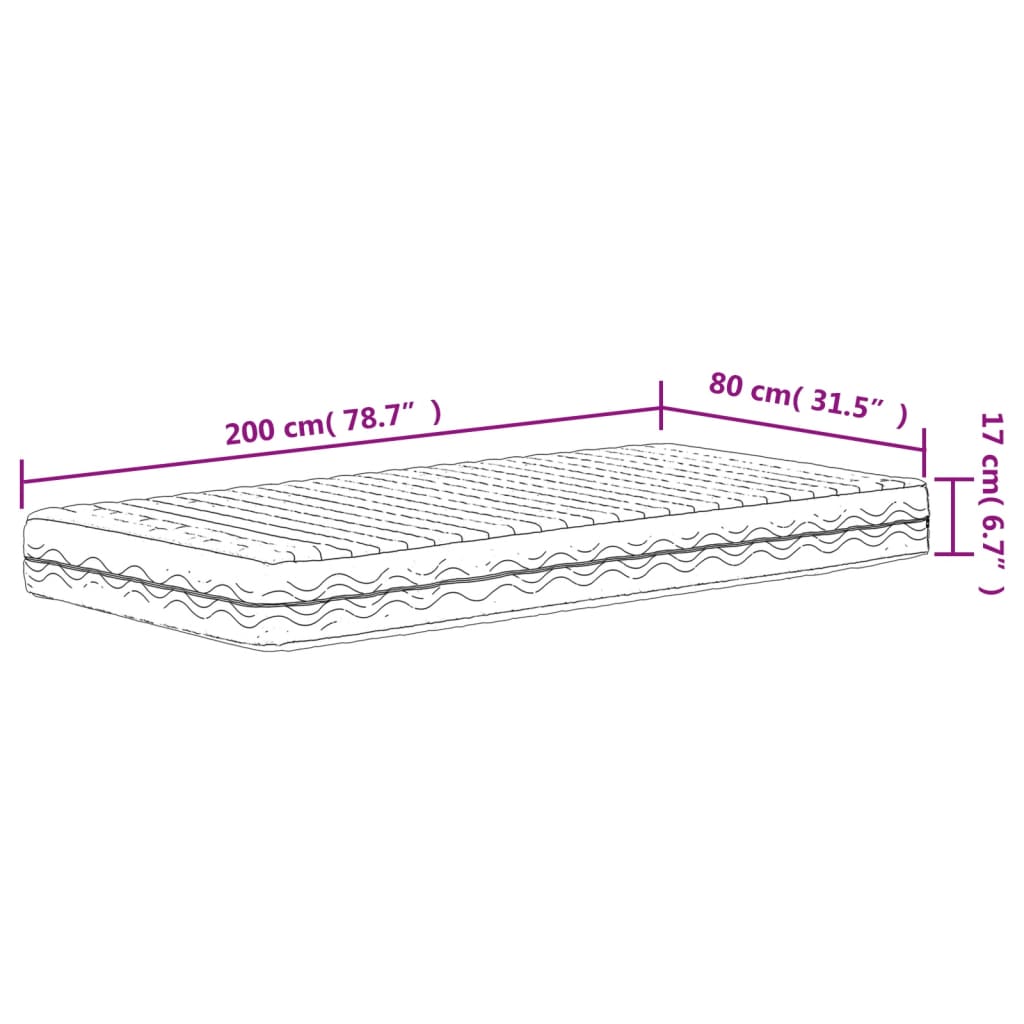 Matelas mousse blanc 80x200 cm dureté H2 H3