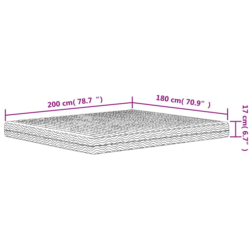 Matelas mousse blanc 180x200 cm dureté H2 H3