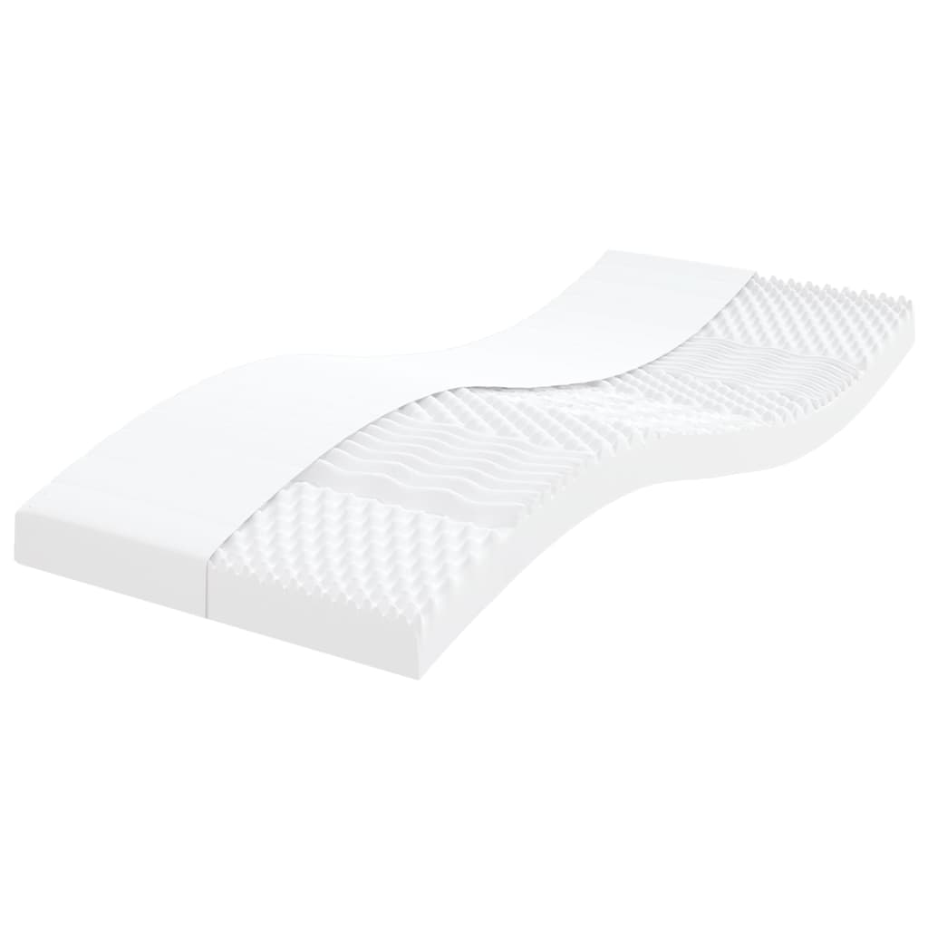 Matelas mousse blanc 80x200 cm 7 zones dureté 20 ILD