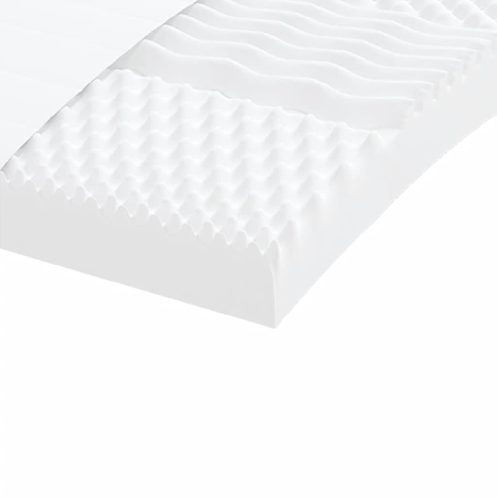 Matelas mousse blanc 80x200 cm 7 zones dureté 20 ILD