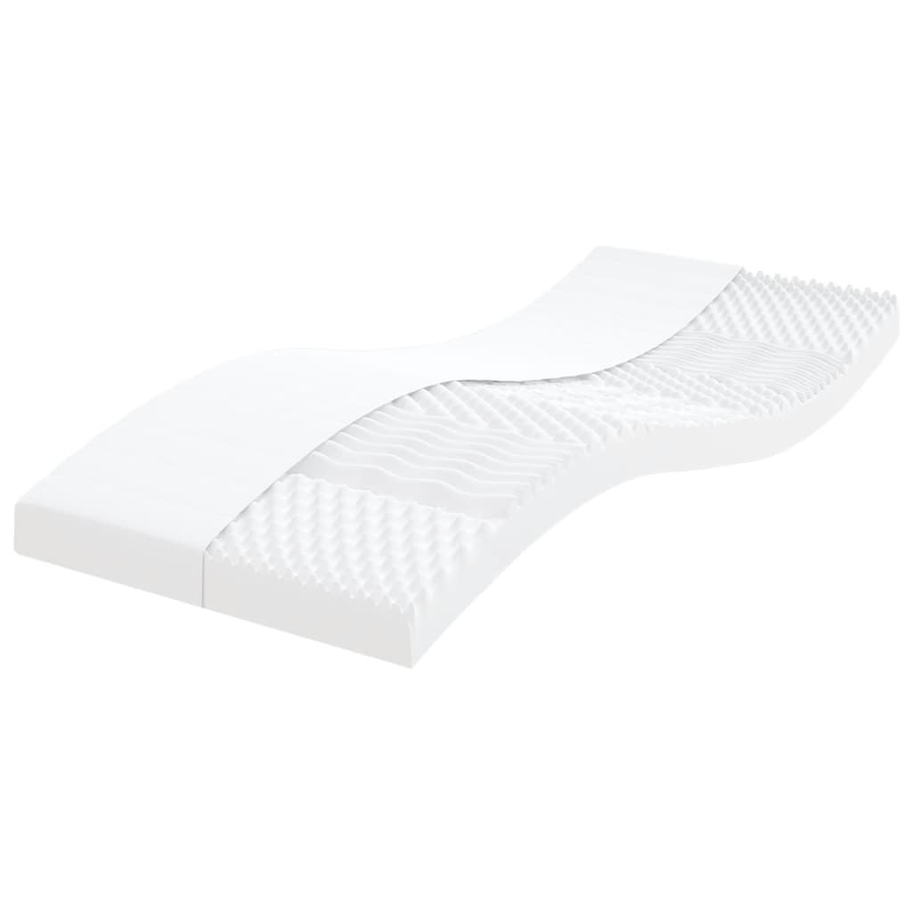 Matelas mousse blanc 90x190 cm 7 zones dureté 20 ILD